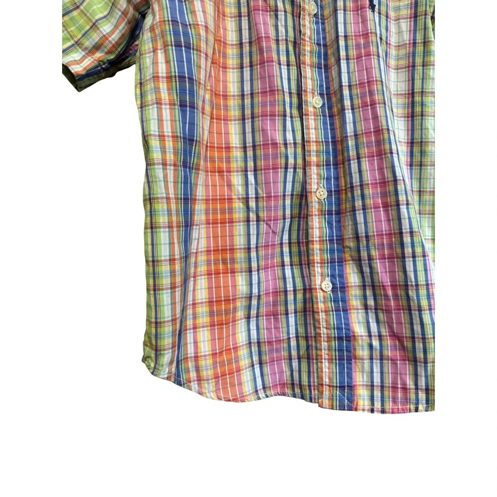 Ralph Lauren Plaid Shirt Kids Size 6 Multi-Color Excellent Short Sleeve Cotton